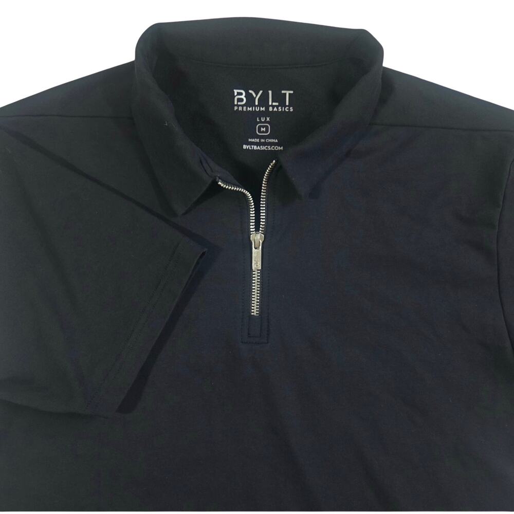 BYLT Lux Zip Polo Black sz M Quarter-zip - Picture 7 of 9